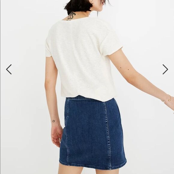 Madewell Stretch Denim Straight Mini Skirt in Marsden Wash K9566 Size 27 - Picture 3 of 12